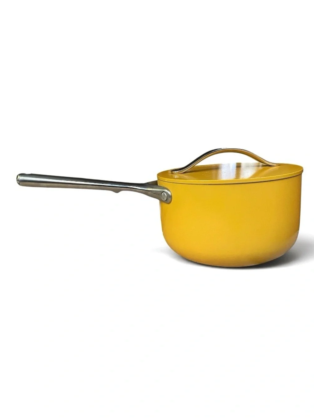 Caraway Non-Stick Ceramic 3 QT Sauce Pan in Marigold, MSRP $135